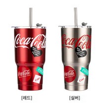 미니소 코카콜라 대용량 텀블러 580ml, 실버, 레드