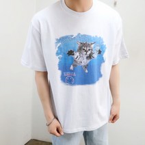 남여공용 너바나 캣 반팔티 3color