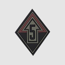 실리콘 사단마크 5기갑 패치 군인 군대 부대마크, 1개