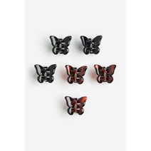 H&M 나비 헤어 클로 6피스 세트 - 블랙 토토이즈쉘 패턴 297750