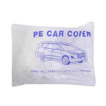 자동차 커버 야외 방수 플라스틱 PE 투명 필름 외관 전체 차량 보호 커버 코트 액세서리, White, CHINA, M
