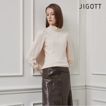 [지고트(공식)] (지고트) 니트넥 쉬폰 슬리브 블라우스 JM9A0BL90