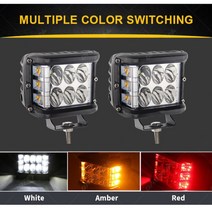 오토바이 싸이키 LED 안개등 3가지 색상 12V~30V 경광등 파박이 스트로브 중장비 전동킥보드 지게차 방수, 옐로우옐로우(낱개1개)