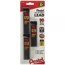 Pentel 수퍼 하이폴리머 샤프심 리필 C25BPHB3K6 0.5mm 90개 USA 미국