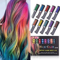 헤어초크 새치커버 Children Colorful Hair Dye Comb Toys For Girls Makeup Party Oneoff Nontoxic Safe Kids Comb, [11] Dark peach