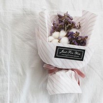 여친 생일 기념일 선물 목화솜 꽃다발 조화파는곳, 색상_옐로우, 상세페이지 참조