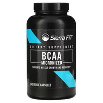 시에라핏 미분화된 BCAA 분지쇄 아미노산 500mg 240 식물성 캡슐, 1개, 기본