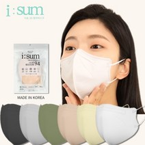 대기업 선정된 i sum 이숨 새부리형 컬러마스크 6매입, 5봉, 6개, 화이트