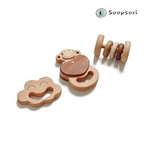 [숲소리] NEW딸랑이세트 원목 장난감 아기 교구 선물 치발기 3개월이상, 2) 단품+각인메시지 (배송메시지에 입력)