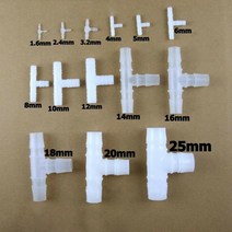 징크판넬 Ez3.2mm-≥ 25mm 등직경 T 자형 팔꿈치 플라스틱 파이프 조인트 가시 공기 물 오일 호스 5 개, 5개, 8mm, 01 5pcs_05 8mm