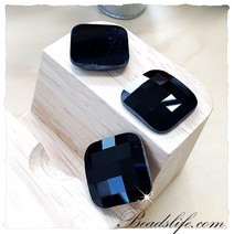 비즈라이프 25mm둥근 정사각 판유리(5개), 1봉, 25mm검정