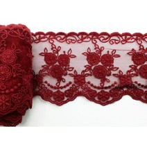 면사 사랑의반란 19색상 육각망레이스 면레이스 레이스, 와인1야드