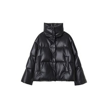 여성 겨울 캐주얼 루즈 양가죽 숏패딩 다운점퍼