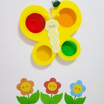 색깔 돋보기 색깔창 - 나비모양 (분홍 하늘) / 어린이집 유치원 교구 교구제작 놀잇감 탐색교구, 분홍