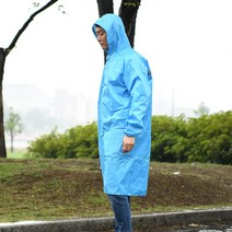 레인코트 코트형 아웃도어 농사용 작업용 우의 우비 비옷, 블루