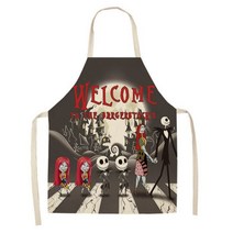 호박 마녀 공포 해피 할로윈 주방 앞치마 여자 남자 홈 요리 베이킹 숍 청소 코튼 린넨, 55x68cm, style 14