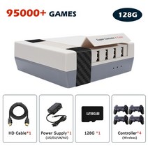 옛날오락기 레트로게임기 게임박스 117000 클래식 4k hd 디스플레이가 있는 ps1pspdcarcade tv 플레이어용 비디오 콘솔 슈퍼 콘솔 x 큐브, x-cube 128무선x4, 우리를