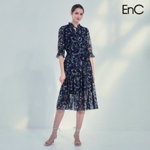 [이앤씨] ●EnC 23 SS 보태니컬 쉬폰 프린트 원피스 1종(ENOW32565A)