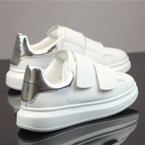 자칠통기 벨크로 통굽 스니커즈 키높이 남성 여름 화이트 운동화 슬립온 남녀통굽패션화