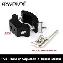 모토 rcycle 헤드 라이트 마운트 브래킷 램프 홀더 조절 가능 20mm-55mm 범퍼, 01 1pc P25 18-30mm