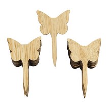 도로명주소판 건물주소 명패 30pcs 나무 정원 마커 말뚝 심장나비 모양의 식물 레이블 허브 및 야채 식물 태그 실내 및, 나비