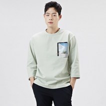 체이스컬트 남성 세미 오버핏 모던 포토그래픽 7부 티셔츠-AARK5115B0S