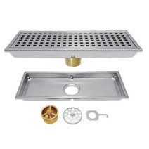 (GS-DS300) GONGSIN 라인 트렌치 스텐 고급형 육가 배수구 하수구 냄새차단 봉수트랩&추방식&신주트랩, 추방식