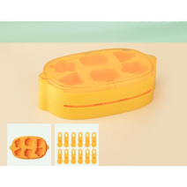 실리콘 수제 아이스크림 스틱몰드 과일 플라워 애니멀형 파티 음료바 트레이 얼음틀 샤베트 3D 위스키 얼음큐브 아이스크림메이커 여름가정용 아이스바 만들기 홈메이드, 선택05-6칸 스틱몰드2p+막대 12개