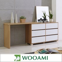 듀방 와이드화장대풀세트, 오크화이트