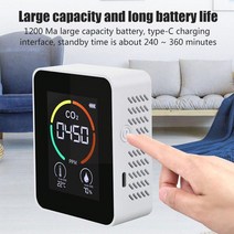 복합가스측정기 3In 1 Carbon Dioxide Concentration Thermometer Sensor Portable Co2 Test Digital Hum Y, 한개옵션0