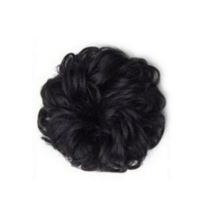 여성용 당고머리 헤어 링 똥머리 가발, 블랙, 3개