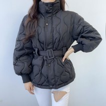 VANANA2 웨이브 퀄팅 하이퀄리티 벨트 패딩점퍼