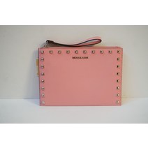 741373 마이클코어스 젯셋 TRAVEL 엑스라지 클러치 파우치 핑크 CARNATION 실버 STUDS