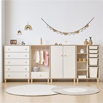 룸핏 보노 베이비장 아기 옷장 유아 5단 서랍장 교구장 바구니장 수납장 행거 장난감 정리함 세트, 600 오픈옷장, 다리형