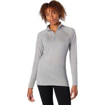Smartwool 여성용 클래식 사계절용 메리노 베이스 레이어 14 지퍼 라이트 그레이 헤더 XS, Small, Light Gray Heather