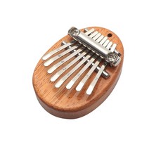 8 키 미니 칼림바 엄지 피아노 나무 금속 작은 악기 펜던트 mbira 선물 성인 어린이 초보자 학습, 투명한 타원형