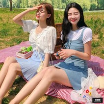 가바바 여성 블라우스 패션감각 레이스 반팔 린넨 블라우스 G49297