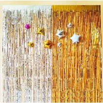 배키샵 홈 파티 은박 커튼 수술, 02_실버