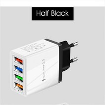 무선충전기 휴대폰 3.1A 4 포트 USB 벽 플러그 전원 어댑터 충전기 아이폰/안 드 로이드 큐브 벽돌 상자 기, 01 Black White_02 US Plug