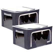 마이닝 갤럭시 땡땡이 리빙박스 56L, 블루, 2개