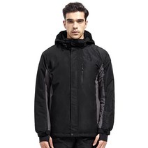 FREE SOLDIER 남성용 방수 스키 스노우 재킷 플리스 안감 따뜻한 겨울 레인 재킷 후드 전체 테이프 솔기, X-Large