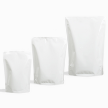 홍진포장 나일론 화이트 이방 스탠드봉투 스탠딩파우치 100장 사이즈 5종 (지퍼없음), 20x26cm (1L) - 100장 (장당210원), 100개