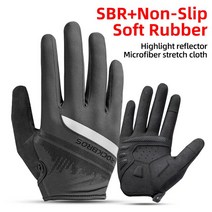 저무리 ROCKBROS 전체 손가락 자전거 장갑 통기성 Shockproof 화면 터치 긴, S247-1, XXL, CN