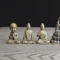 청동 부처님 동상 작은 휴대용 부처님 평화 관음, Wuwei Yin Guanyin 동상