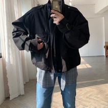 르위 오버핏 남자숏야상 남친룩 아우터 크롭 숏자켓 새학기 개강룩 데이트룩 루즈핏 아메카지 시티보이 간절기 점퍼