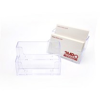 [사백몰] 투명 아크릴 명함꽂이 2단 명합첩 다용도 케이스 데스크정리 명함 보관함 정리 명함집 꽂이