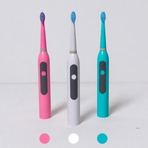 음파 전동 칫솔 화이트 혀클리너 휴대용 초음파 자동양치 치석관리 충치예방 구취 D