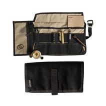 LOCHBY 공구 롤 203 x 406cm8 16인치 펼쳤을 때 펜 도구 등을 위한 견고한 일상 휴대용 정리함 왁스 캔버스로 만든 남성 및 여성용 전술 미니멀리스트 액세서리 알루미, 블랙.