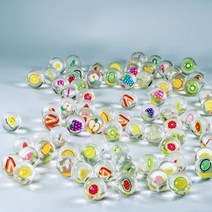아기바운서 2.5cm 과일 투명 고무 튀는 탄력 공 부동 malabares 저글링 점프, 20pcs 무작위 색상