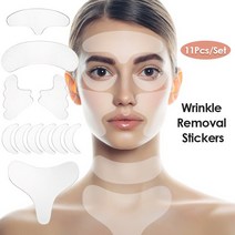 팔자주름패치 미간주름패치재사용 가능한 실리콘 주름 제거 스티커 방지 얼굴 이마 볼 턱 리프팅 케어 패, [01] 11pcs Pads